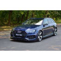 Накладка сплиттер на передний бампер на Audi RS4 B9